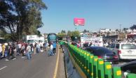 Así se ve el bloqueo en la México-Cuernavaca, a la altura de Topilejo.