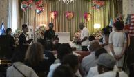 Personas asisten al funeral de la niña Anadith Danay Reyes Álvarez en la funeraria R.G. Ortiz el viernes 16 de junio de 2023, en Nueva York.