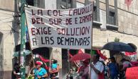 Integrantes de la organización Antorcha Popular realizaron ayer una marcha hacia el Palacio de Gobierno, en Cuernavaca.