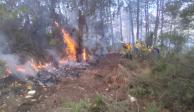 Incendio forestal en Puebla provocó la muerte de una persona.
