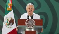 Presidente López Obrador durante la conferencia matutina de este viernes, en Tuxtla Gutiérrez, Chiapas.