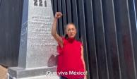 Claudia Sheinbaum desde la frontera de México con Estados Unidos, en Mexicali, Baja California.