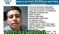 Marco Antonio Rodríguez se encontraba desaparecido.