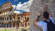 VIDEO. Turista talla mensaje romántico en muro del Coliseo romano; autoridades lo buscan por daño patrimonial.