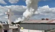 Una imagen de redes sociales muestra la explosión de un polvorín en el municipio de Tultepec en el Edomex