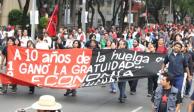 Manifestación de trabajadores en huelga en meses pasados en México.