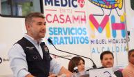 Mauricio Tabe, alcalde de Miguel Hidalgo, durante la inauguración del programa 'Médico en tu casa'.