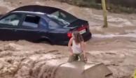 Inundaciones en Zaragoza, España.