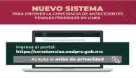 Mexicanos podrán obtener constancia de antecedentes penales en línea.