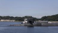 El submarino nuclear USS Kentucky hace su primera escala en el puerto de Busan, Corea del Sur, ayer.