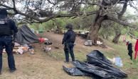 La Secretaría de Seguridad Pública de Zacatecas informa que se desmanteló un campamento que era utilizado por una célula delincuencial y se detuvo a 5 presuntos criminales.