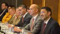 En reunión del Consejo Ciudadano, a cargo de Salvador Guerrero (centro), Batres (der.) y García Harfuch (izq.)