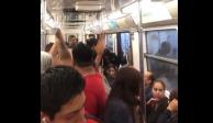 Metro Chabacano: Usuarios abren puertas de vagón manualmente por avería