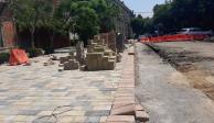 Los trabajos de remodelación de la plaza Agustín Jáuregui continuaron ayer.