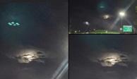 ¿OVNI sobrevuela en CDMX? Captan luces extrañas en Calzada Ignacio Zaragoza.