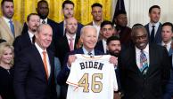 Joe Biden recibió a los campeones de Grandes Ligas.