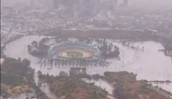 El estadio de Los Angeles Dodgers se encontraba completamente rodeado por agua