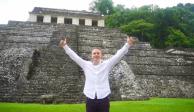 El exgobernador en Palenque, Chiapas, ayer.