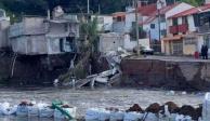 Colapsa parte de vivienda por incremento de nivel en el Río Tula