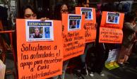 Manifestación de familiares de Carlos Aranda, quienes exigen claridad en la identificación del cuerpo.