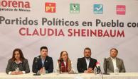 Partidos en Puebla forman mega alianza en apoyo a Claudia Sheinbaum.