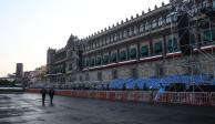 Los preparativos para la celebración en Palacio Nacional, ayer.