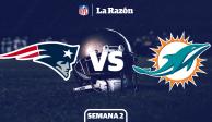 El Gillette Stadium es la sede del enfrentamiento entre New England Patriots y Miami Dolphins.