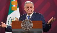 El Presidente López Obrador durante su conferencia en Palacio Nacional, ayer.