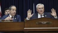 Los Legisladores Jamie Raskin (izq) y James Comer, ayer, durante la primera audiencia contra Joe Biden.