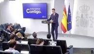 El líder español en conferencia tras ser nombrado candidato a la investidura, ayer.