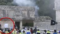 Cortocircuito interrumpe evento de AMLO en zona arqueológica de Uxmal, Yucatán