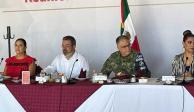 Titulares de PC, SICT y Bienestar, acompañados de la gobernadora de Guerrero, celebraron una reunión para evaluar los daños dejador por la tormenta ‘Max’