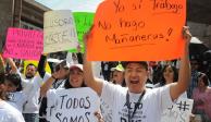Trabajadores del PJ protestaron ayer, afuera de la sede de San Lázaro.
