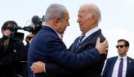 Benjamin Netanyahu y Joe Biden, ayer.