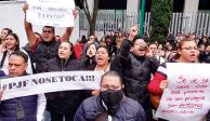 Integrantes del Sindicato de Trabajadores del Poder Judicial de la Federación se manifiestan en la CDMX, el martes pasado.