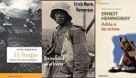 El fuego (1916) de Henri Barbusse, Sin novedad en el frente (1929) de Erich Maria Remarque y Adiós a las armas (1929) de Ernest Hemingway.