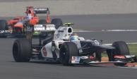 Esteban Gutiérrez durante la primera sesión de practicas en el GP de India