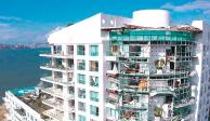 Así lucen algunos hoteles ubicados en la zona diamante y hotelera de Acapulco, Guerrero, tras el paso del huracán Otis.