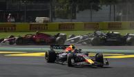 Checo Pérez tras el choque con Leclerc en el GP de México de F1