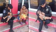 Una mujer policía de la CDMX alimentó a bebé que no había comido en 24 horas durante sus labores de ayuda en Acapulco.