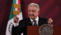 Presidente López Obrador durante conferencia matutina desde Palacio Nacional.