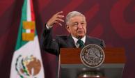 Presidente López Obrador en conferencia matutina desde Palacio Nacional.