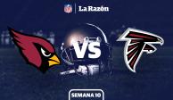 Cardinals y Falcons chocan en la Semana 10 de la NFL