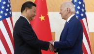 Los presidentes de China, Xi Jinping, y de EU, Joe Biden, en foto de archivo.