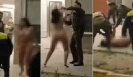 mujer desnuda corre por el aeropuerto de Chile golpeando a pasajeros y policías