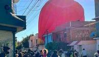 Globo aerostático cae sobre el fraccionamiento Hidalgo, tras perder su ruta