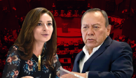 Laura Ballesteros Senadora de MC (IZQ) y Jesús Zambrano Dirigente nacional del PRD (DER)