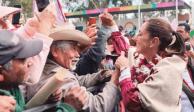 Claudia Sheinbaum en el municipio mexiquense de San Felipe del Progreso, ayer.