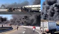 La autopista Puebla-Orizaba fue escenario de una fuerte explosión de una pipa de combustible que era remolcada, la cual también se incendió tras terminar volcada.