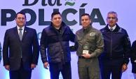 Ricardo Gallardo Cardona al encabezar la ceremonia del Día del Policía en San Luis Potosí.